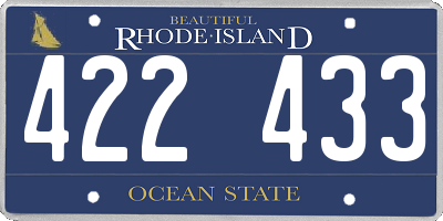 RI license plate 422433