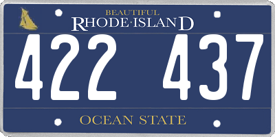 RI license plate 422437