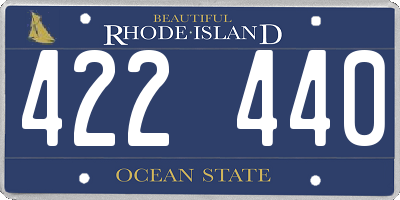 RI license plate 422440