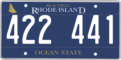 RI license plate 422441