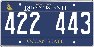 RI license plate 422443