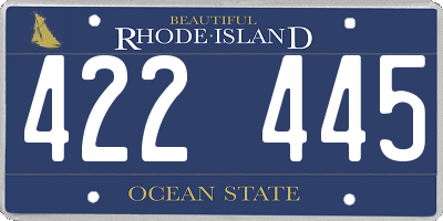 RI license plate 422445