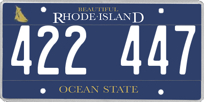 RI license plate 422447