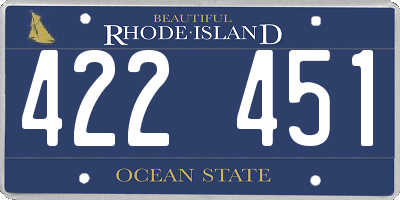 RI license plate 422451
