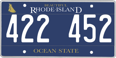 RI license plate 422452