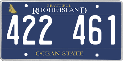 RI license plate 422461