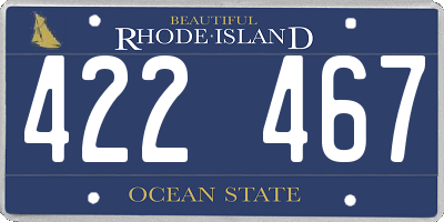 RI license plate 422467