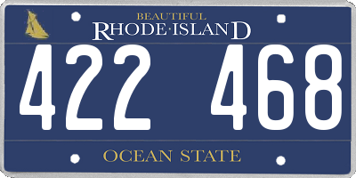 RI license plate 422468