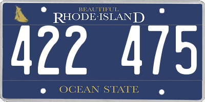 RI license plate 422475