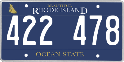 RI license plate 422478