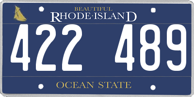 RI license plate 422489