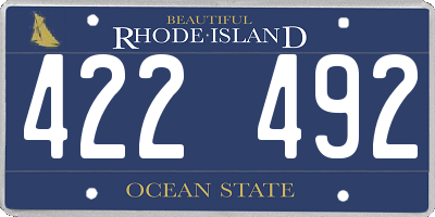 RI license plate 422492