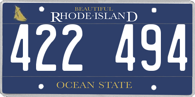 RI license plate 422494