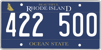 RI license plate 422500