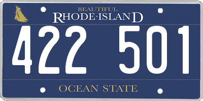 RI license plate 422501
