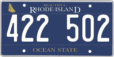 RI license plate 422502