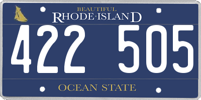 RI license plate 422505