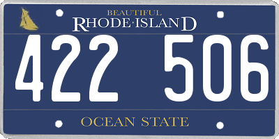 RI license plate 422506