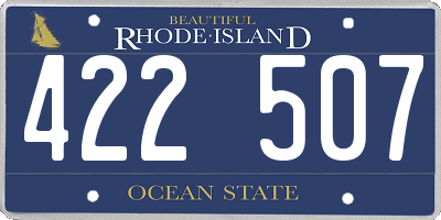 RI license plate 422507
