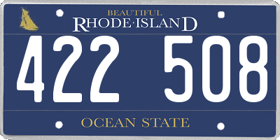 RI license plate 422508