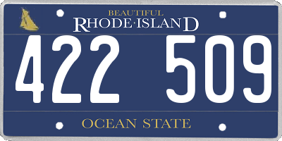 RI license plate 422509