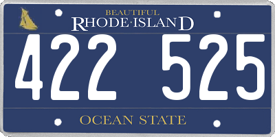 RI license plate 422525