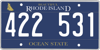 RI license plate 422531