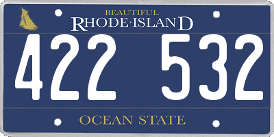 RI license plate 422532