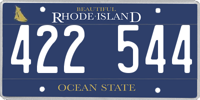 RI license plate 422544