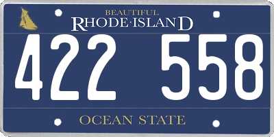 RI license plate 422558