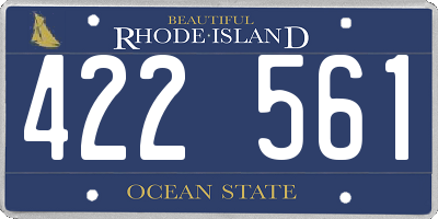 RI license plate 422561