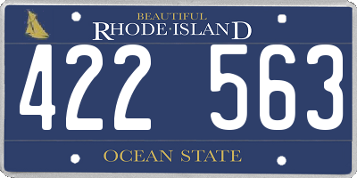 RI license plate 422563
