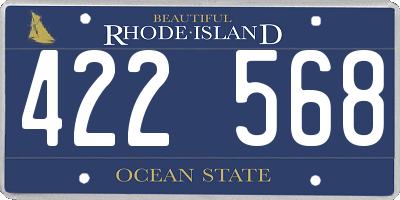 RI license plate 422568