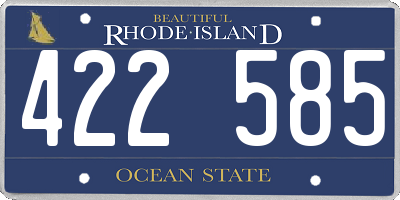 RI license plate 422585