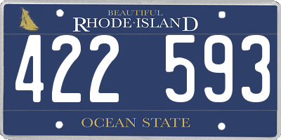 RI license plate 422593