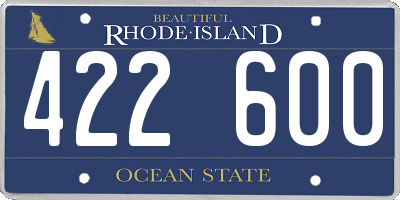 RI license plate 422600