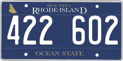RI license plate 422602