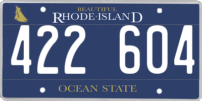 RI license plate 422604