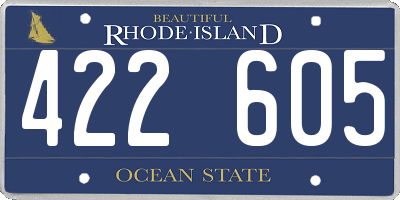 RI license plate 422605