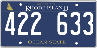 RI license plate 422633