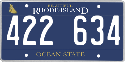 RI license plate 422634
