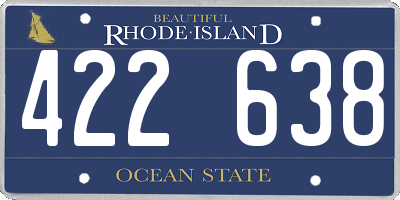 RI license plate 422638