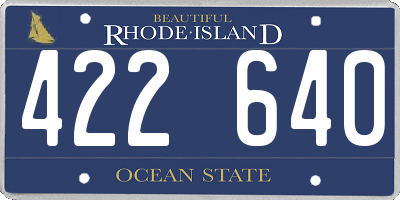 RI license plate 422640