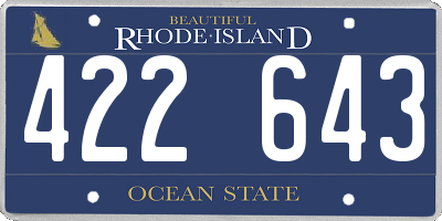 RI license plate 422643