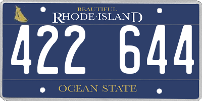 RI license plate 422644
