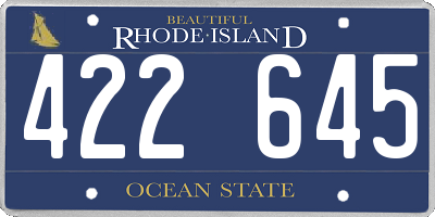 RI license plate 422645