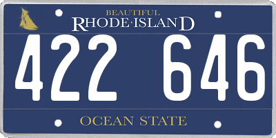 RI license plate 422646
