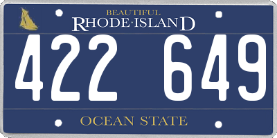 RI license plate 422649