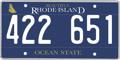RI license plate 422651