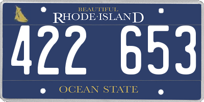 RI license plate 422653